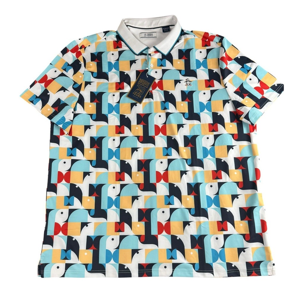 ORIGINAL PENGUIN XXL OGKMF001SU Golf Polo Shirt 70th Anniversary Stretch NWT - Picture 2 of 13